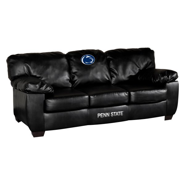 Imperial International® - Collegiate Classic Black Leather Sofa with Penn State Logo