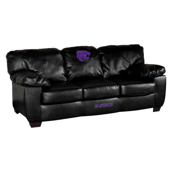 Imperial International® - Collegiate Classic Black Leather Sofa with Kansas State University Logo