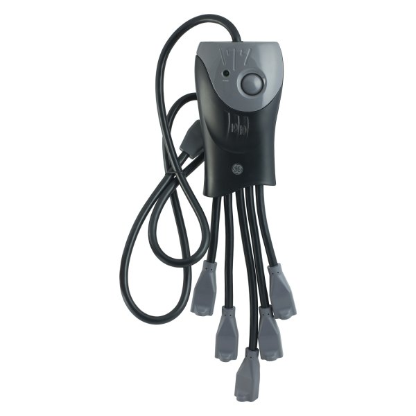 Jasco® - GE™ 5 Outlets Black Surge Protector with 3' Cord