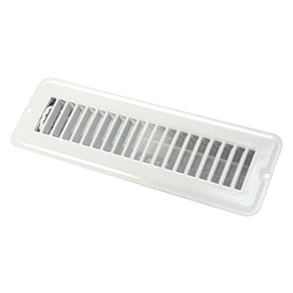 JR Products® - 2" x 10" White Metal Dampered Floor Register