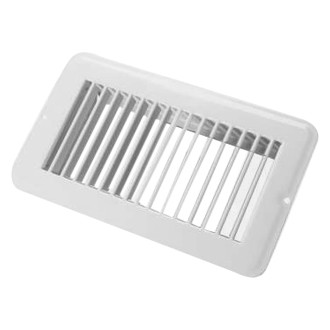 JR Products® - 4" x 8" White Metal Undampered Floor Register