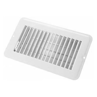 JR Products® - 4" x 8" White Metal Dampered Floor Register