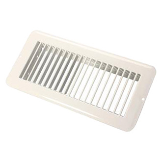 JR Products® - 4" x 10" White Metal Undampered Floor Register