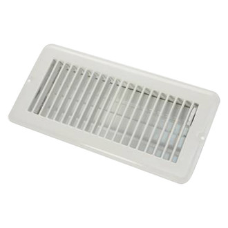 JR Products® - 4" x 10" White Metal Dampered Floor Register