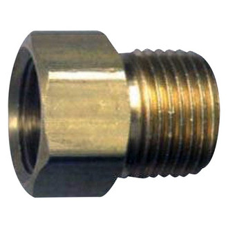 JR Products® - Brass LP Gas Adapter Fitting (1/4" Female Inverted Flare to 1/4" Male Thread)