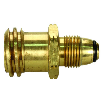 JR Products® - Brass LP Gas Adapter (Female Quick Connect to Male POL)