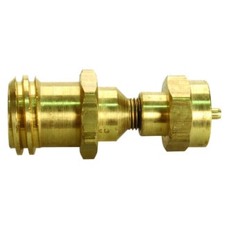 JR Products® - Brass LP Gas Adapter (1"-20 Female Thread to Male QCC)