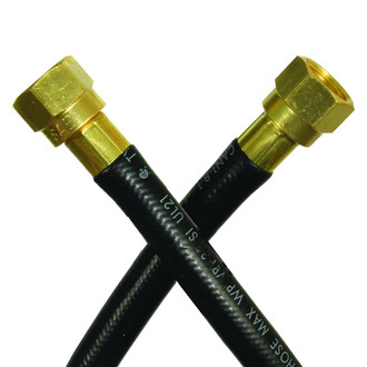 JR Products® - 144" OEM 1/4" LP Gas Hose (3/8" Female Pipe Cylinder Thread to 3/8" Female Swivel Flare)