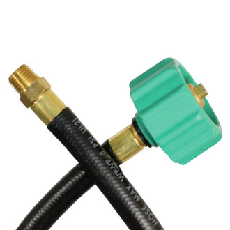 JR Products® - 20" Pigtail OEM 1/4" LP Gas Hose (QCC (Quick Check Connector) to 1/4" Male Pipe Thread)