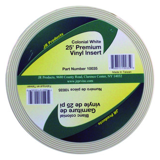 JR Products® - 25' Colonial White Vinyl Premium Trim Insert