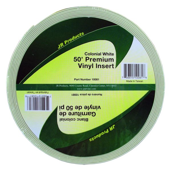 JR Products® - 50' Colonial White Vinyl Premium Trim Insert