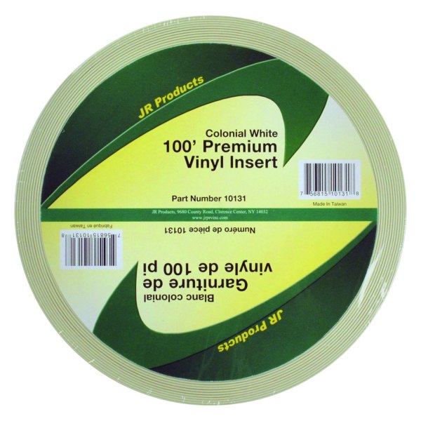 JR Products® - 100' Colonial White Vinyl Premium Trim Insert