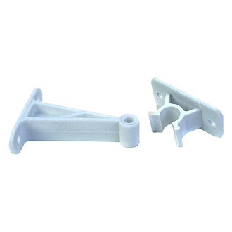 JR Products® - 3"L C-Clip Polar White Plastic Door Holder