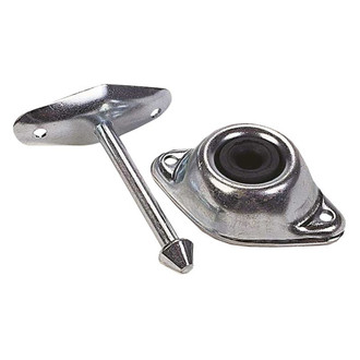 JR Products® - 4.7"L Straight Plunger Silver Steel Door Holder
