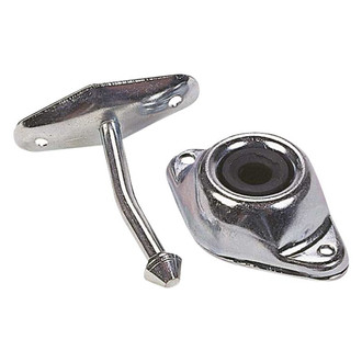 JR Products® - 4.7"L Angled Plunger Silver Steel Door Holder