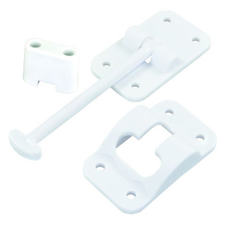 JR Products® - 3.5"L T-Style Polar White Plastic Door Holder with Bumper