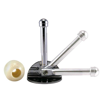 JR Products® - 3.5"L 180° Pivoting Silver Steel Door Holder
