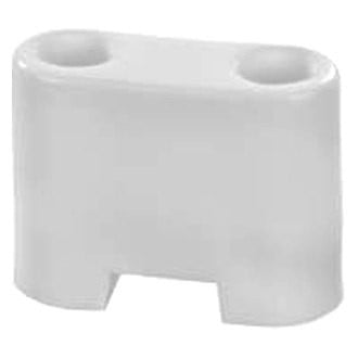 JR Products® - 1.2"L Durable Plastic Polar White Oblong Wall Door Stop Bumper