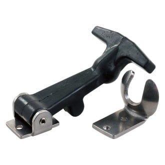 JR Products® - 2.5"L Silver/Black Rubber Hood Latch