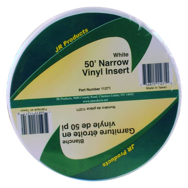 JR Products® - 50' White Vinyl Narrow Trim Insert