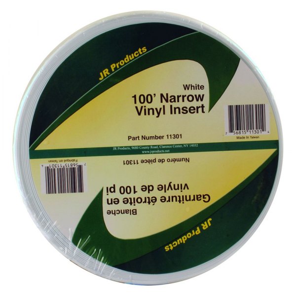 JR Products® - 100' White Vinyl Narrow Trim Insert
