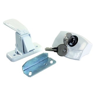 JR Products® - White Die Cast Steel Locking Door Latch