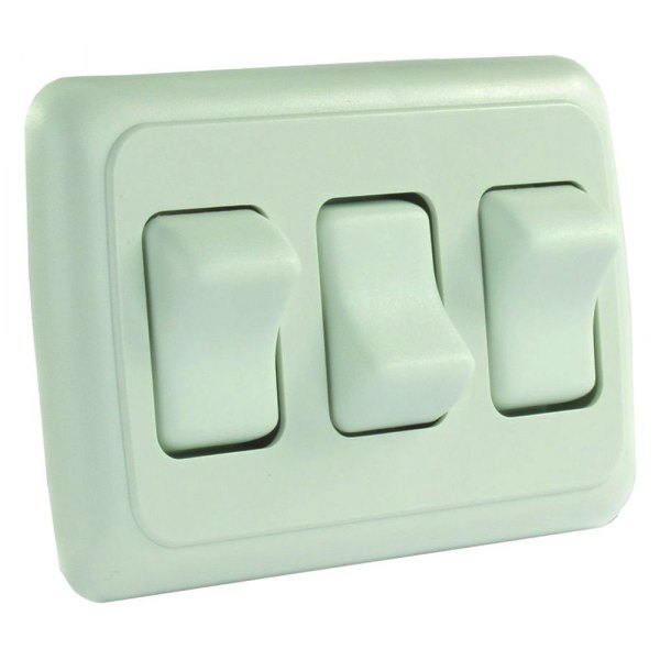 JR Products® - Triple SPST On/Off White Lighting Switch