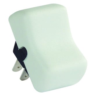 JR Products® - Single SPST On/Off Rectangular White Contour Multi Purpose Switch