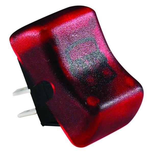 JR Products® - Single SPST On/Off Illuminated Black /Red Contour Multi Purpose Switch