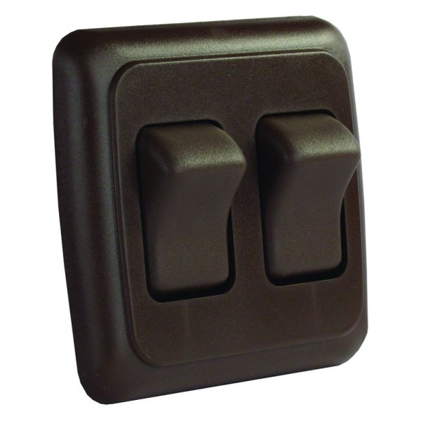JR Products® - Double SPST On/Off Brown Lighting Switch