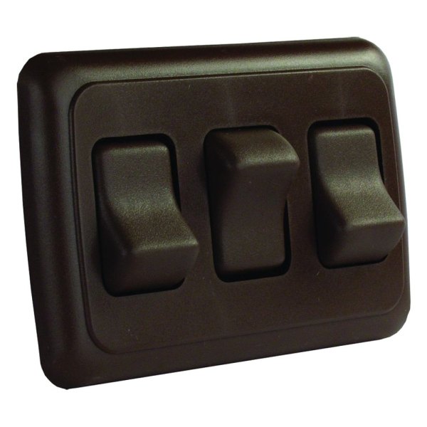 JR Products® - Triple SPST On/Off Brown Lighting Switch