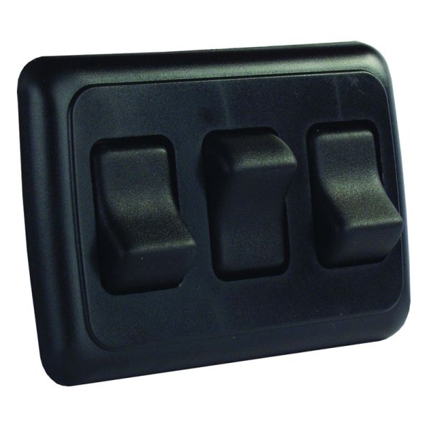 JR Products® - Triple SPST On/Off Black Lighting Switch