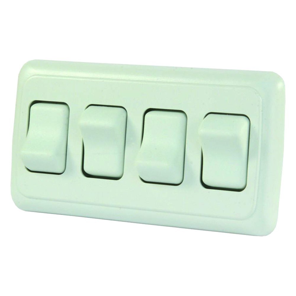 JR Products® 12331 - Quad SPST On/Off White Lighting Switch