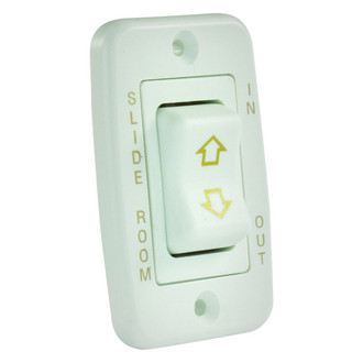 JR Products® - White 12V DC 40A Labled Low Profile Switch with Face Plate