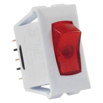 JR Products® - Single SPST On/Off Rectangular White /Red Illuminated Multi Purpose Switch