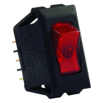 JR Products® - Single SPST On/Off Rectangular Black /Red Illuminated Multi Purpose Switch