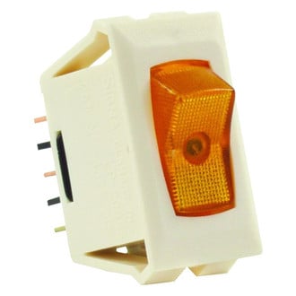 JR Products® - Single SPST On/Off Rectangular Ivory /Amber Illuminated Multi Purpose Switch