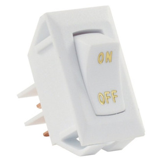 JR Products® - Single SPST On/Off Rectangular Labled White Multi Purpose Switch