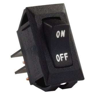 JR Products® - Single SPST On/Off Rectangular Labled Black Multi Purpose Switch