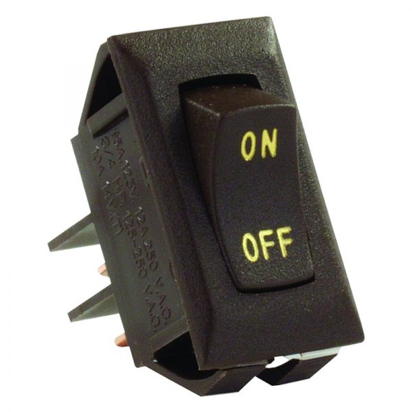 JR Products® - Single SPST On/Off Labled Brown Multi Purpose Switch