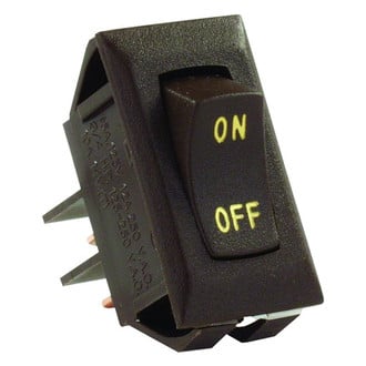 JR Products® - Single SPST On/Off Rectangular Labled Brown Multi Purpose Switch