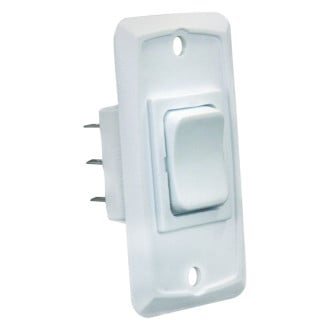 JR Products® - White DPDT 12V DC Slide-Out Switch with Face Plate