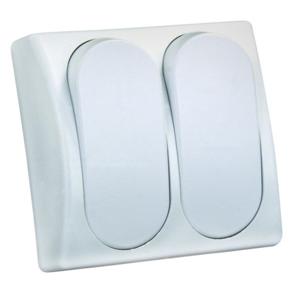 JR Products® - Double SPST On/Off White Modular Lighting Switch