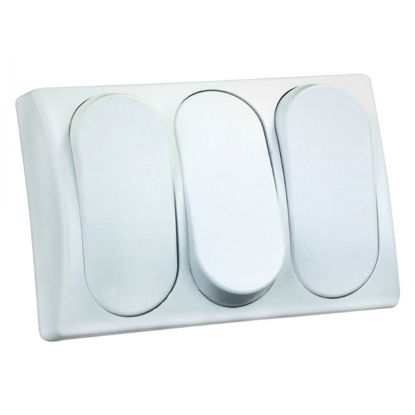 JR Products® - Triple SPST On/Off White Modular Lighting Switch