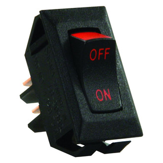 JR Products® - Single SPST On/Off Rectangular Labled Black On Tab Multi Purpose Switch