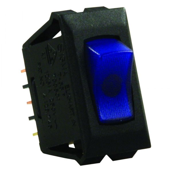 JR Products® - Single SPST On/Off Illuminated Black /Blue Multi Purpose Switch