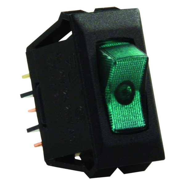 JR Products® - Single SPST On/Off Illuminated Black /Green Multi Purpose Switch