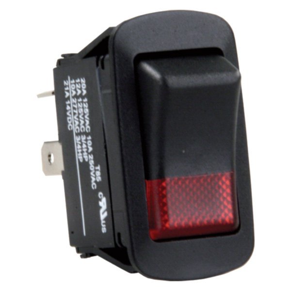 JR Products® - Single SPST On/Off Illuminated Black /Red Waterproof Multi Purpose Switch
