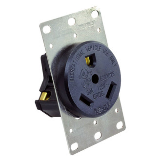 JR Products® - 30A Straight Rectangular Outdoor Power Inlet