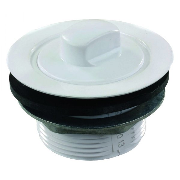JR Products® - Plastic Polar White Bath/Shower Strainer with Threaded Stopper